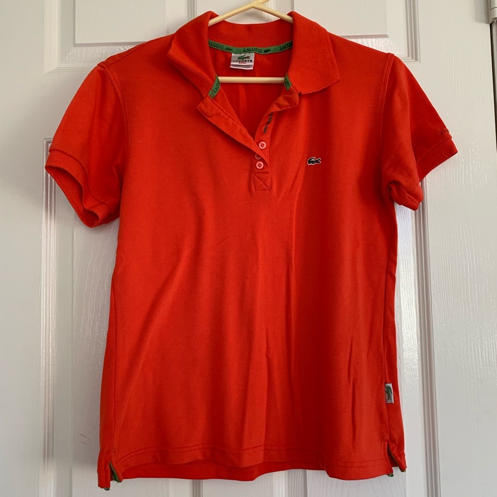Lacoste orange polo shirt size XL